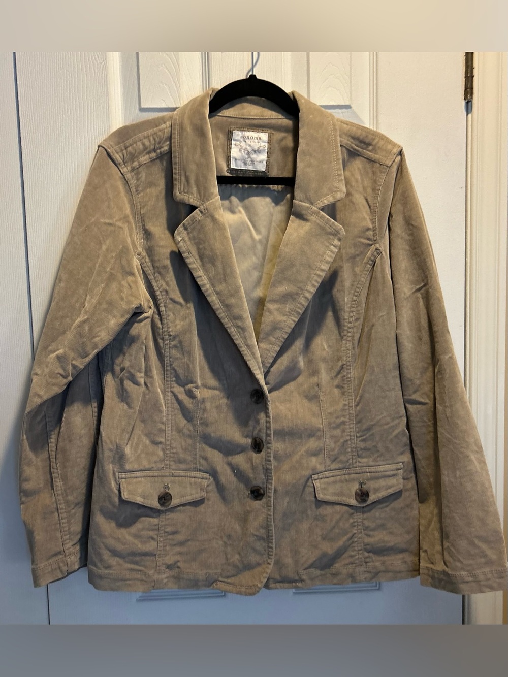 Women’s Sonoma Taupe Corduroy Blazer Jacket - size XL